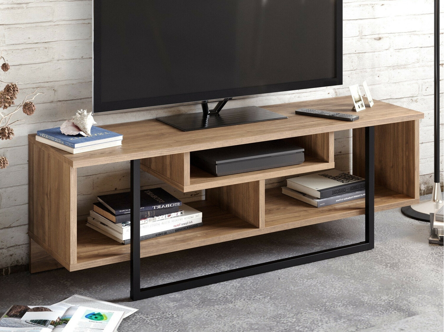 TV stand Kailua 246 (Nut + Black)