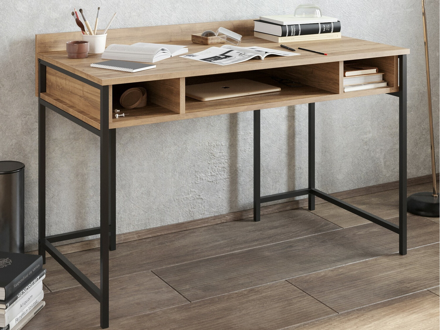 Γραφείο Kailua 294 (Καρυδί + Μαύρο)