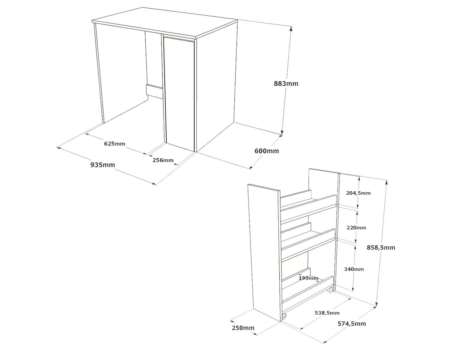Bathroom shelf Kailua 339 (White + Oak)
