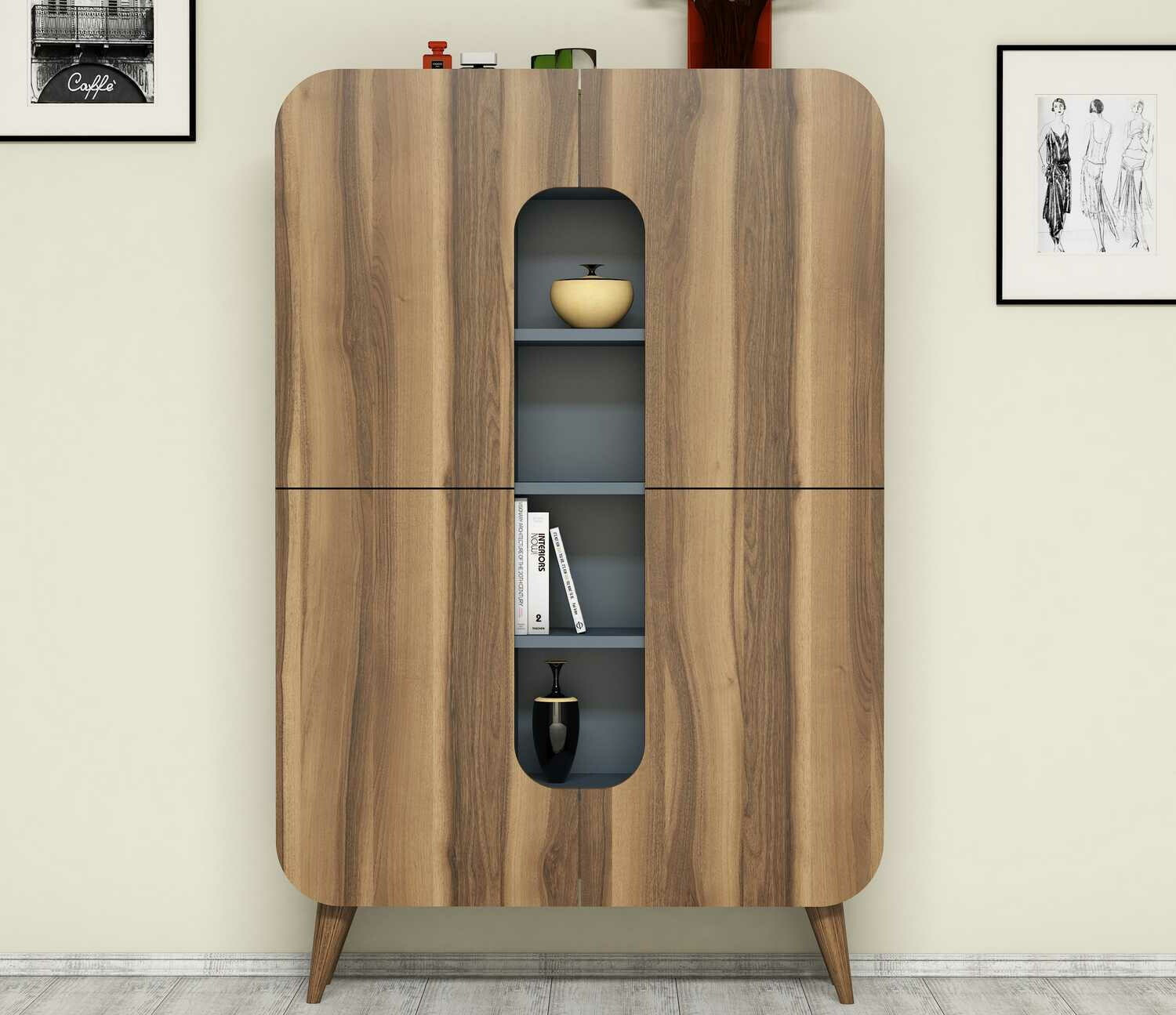 Bookcase Kailua 340 (Nut + Blue)
