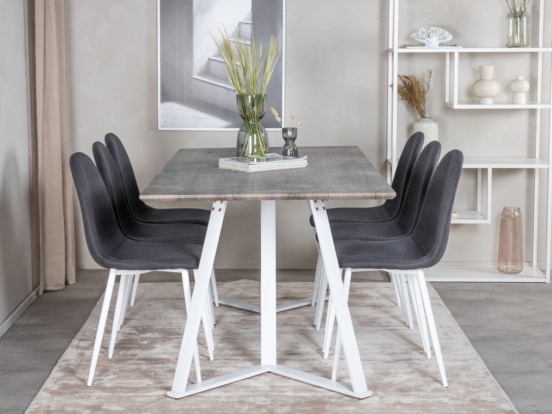 Dining set Dallas 1804 (White + Black)