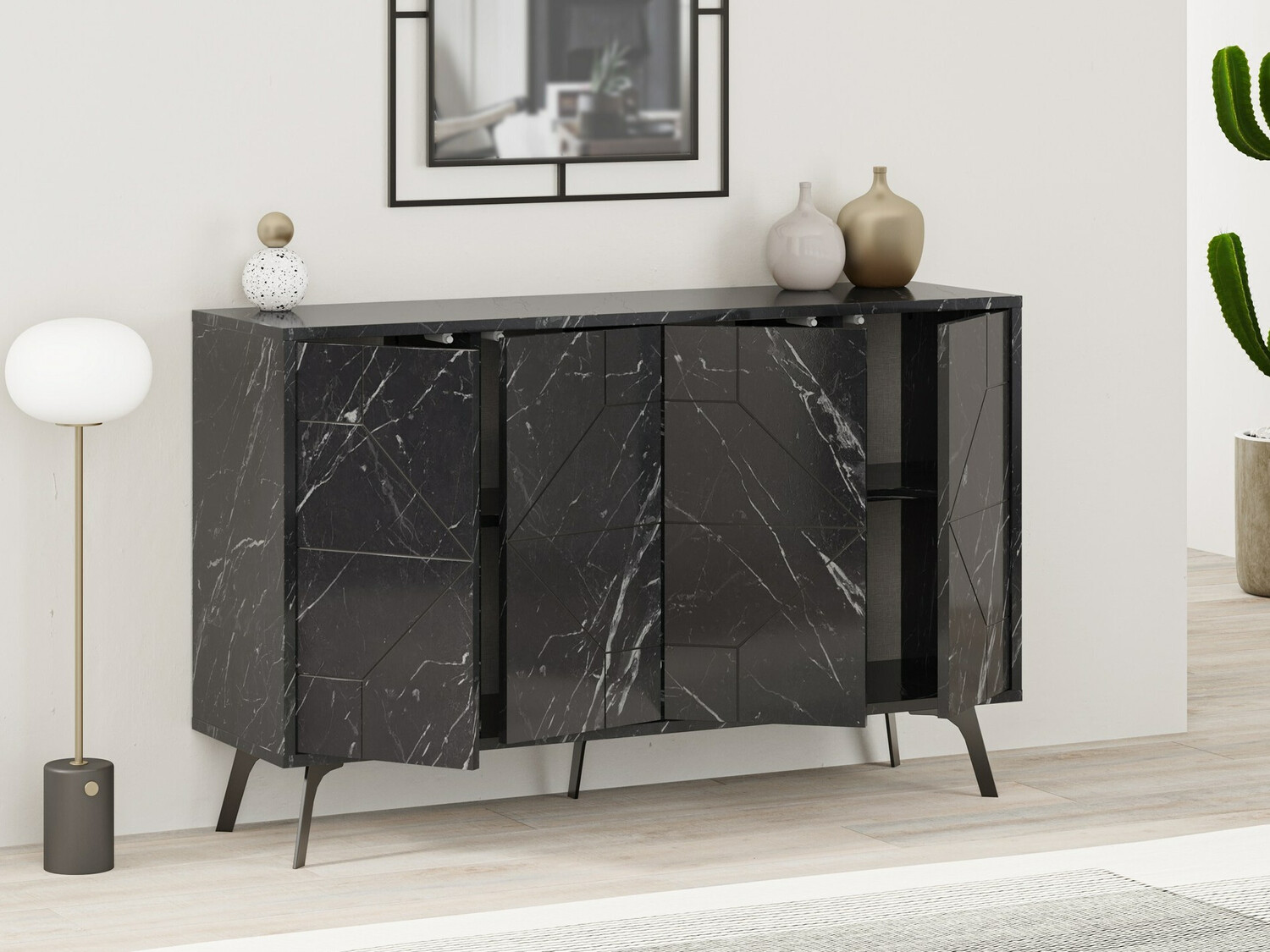 Μπουφέ Kailua 416 (Μαύρο μάρμαρο)