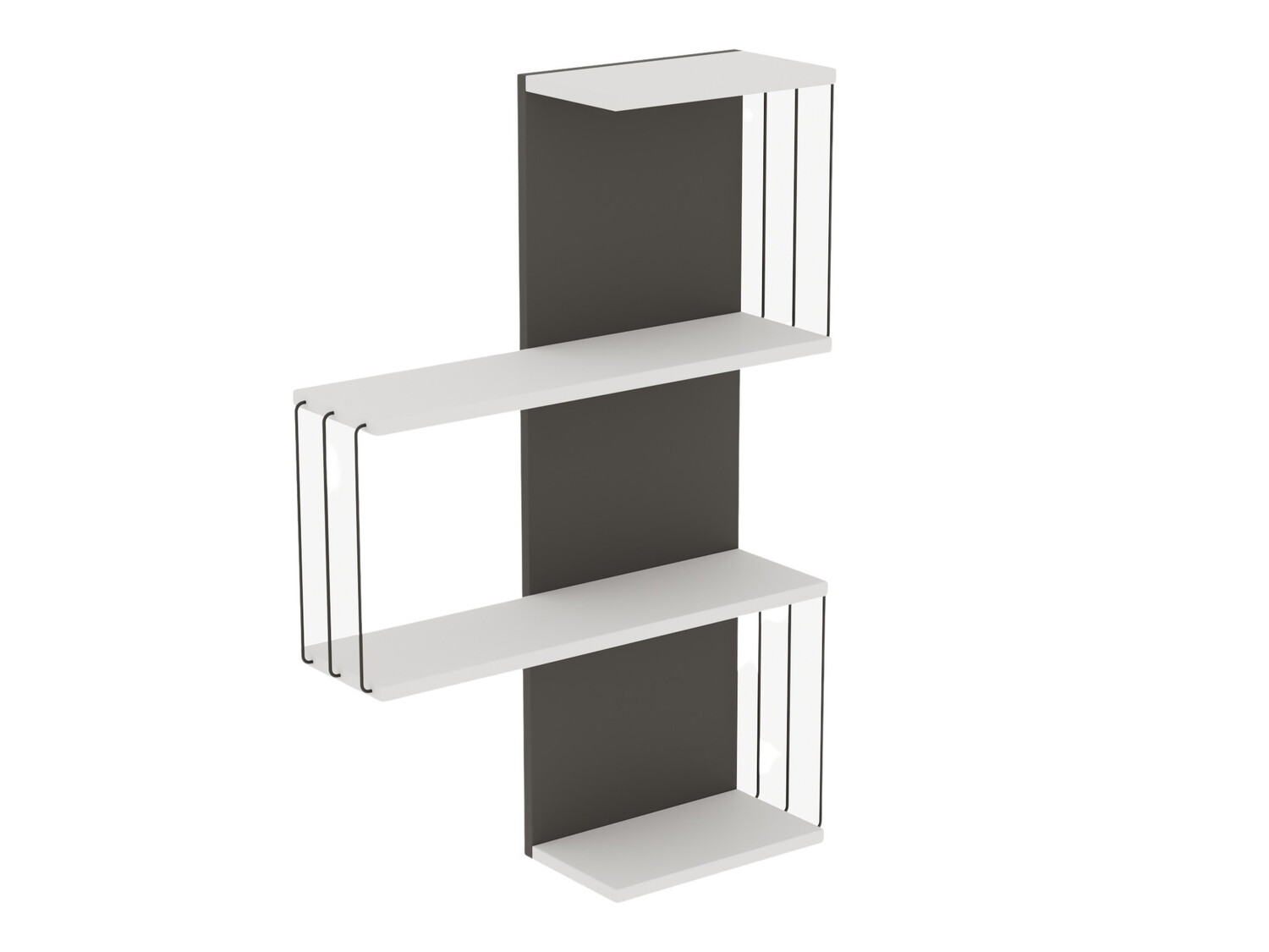 Ράφι τοίχου Kailua 406 (Άσπρο + Ανθρακί)