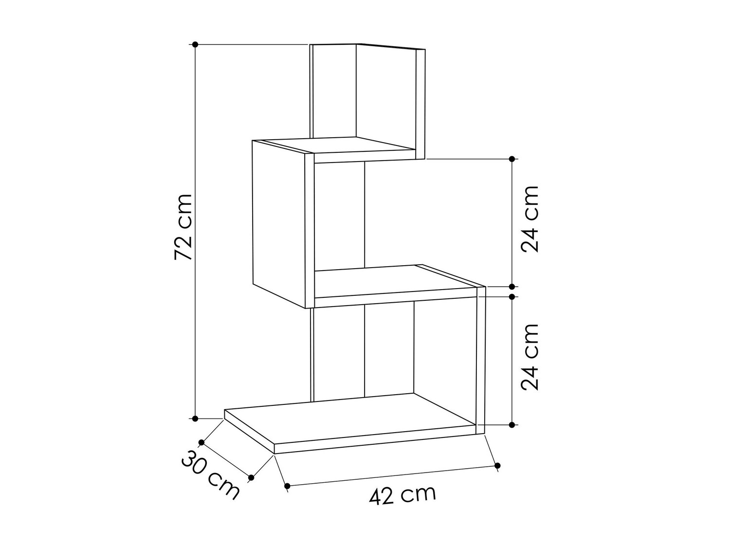 Side table Kailua 401 (White + Oak)