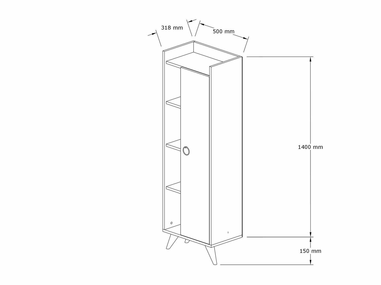 Όρθιο ντουλάπι μπάνιου Kailua 2069