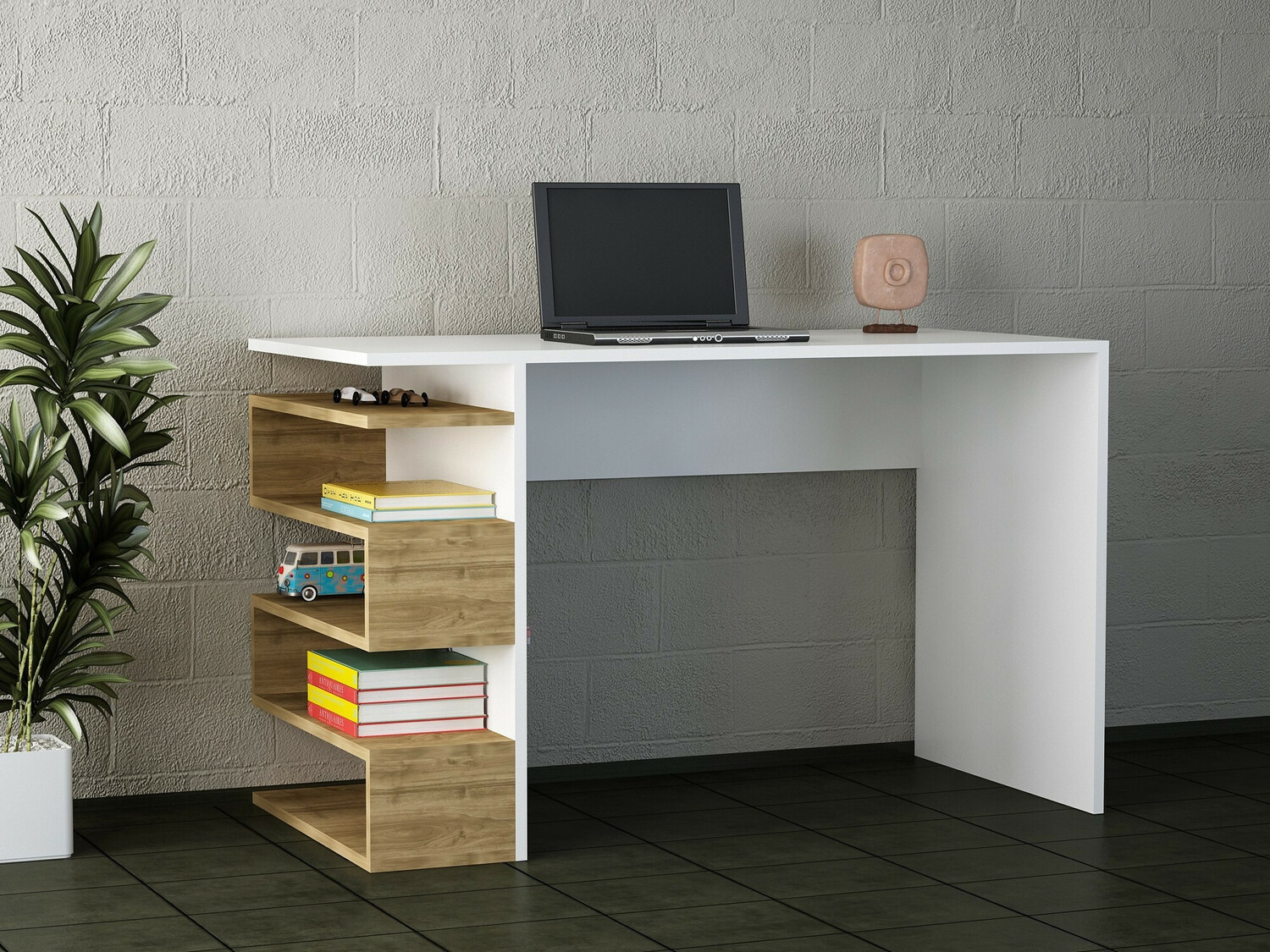 Desk Kailua 586 (White + Nut)