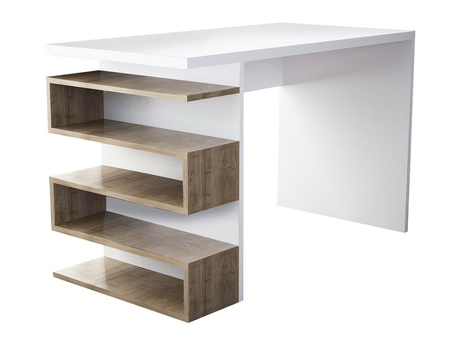 Γραφείο Kailua 586 (Άσπρο + Καρυδί)