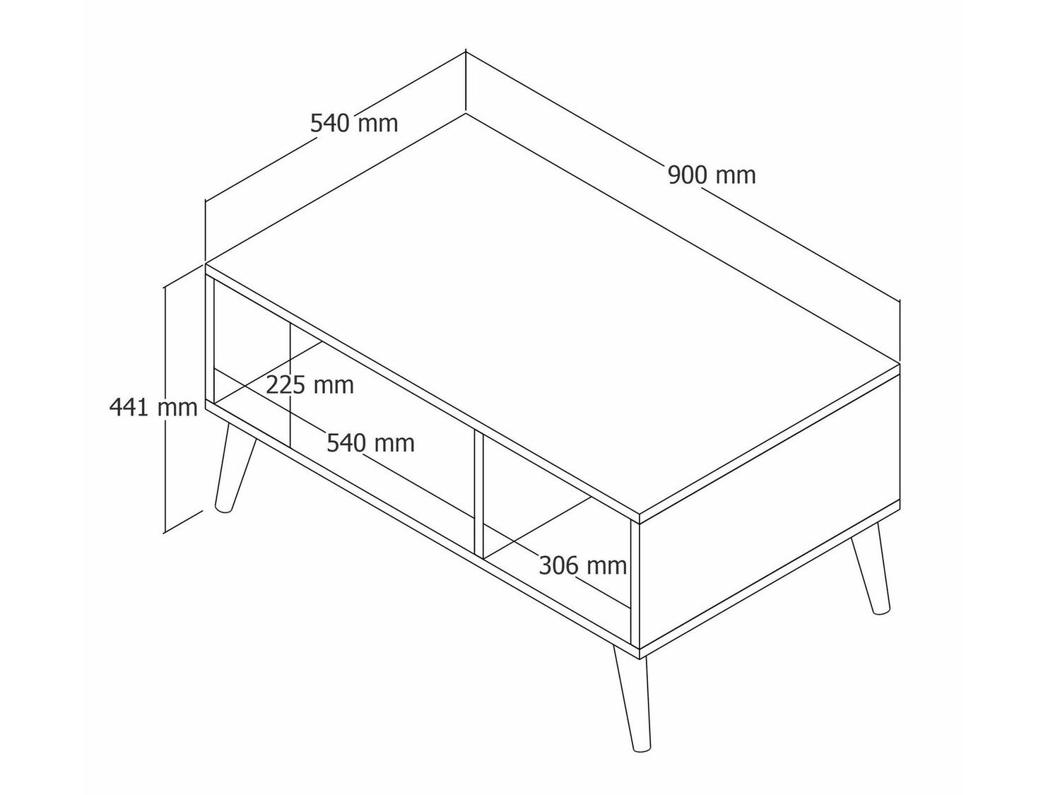 Coffee table Nolcava 104 (White + Oak)