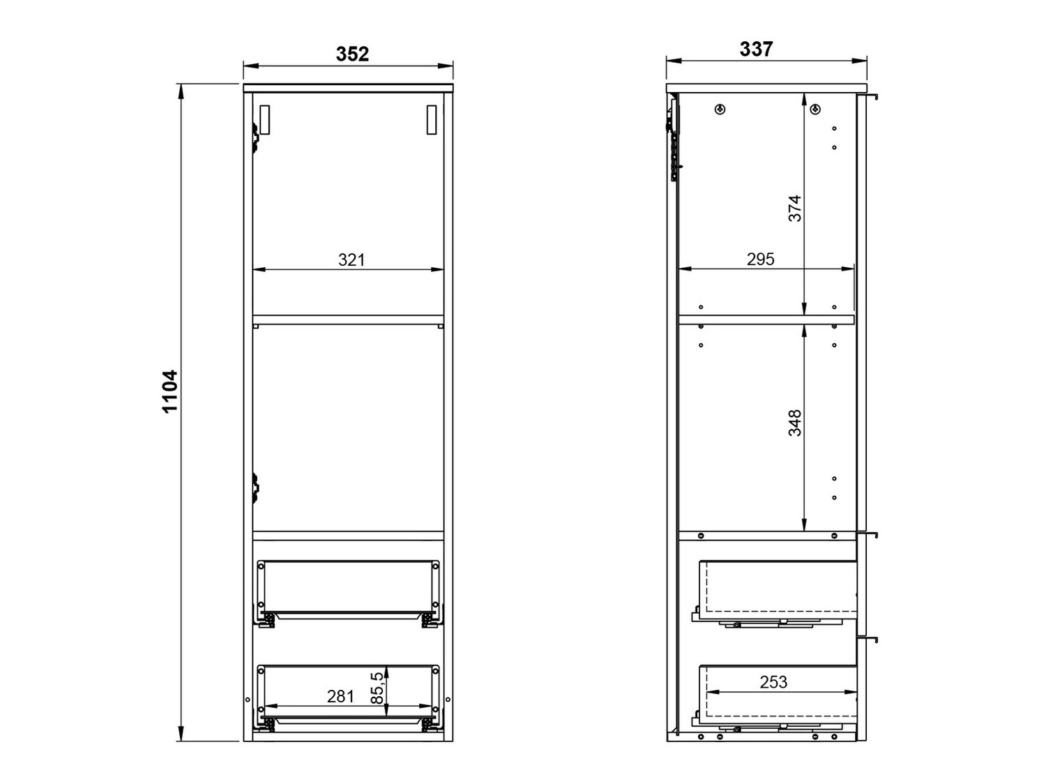 Επιτοίχιο ντουλάπι μπάνιου Temeli 102