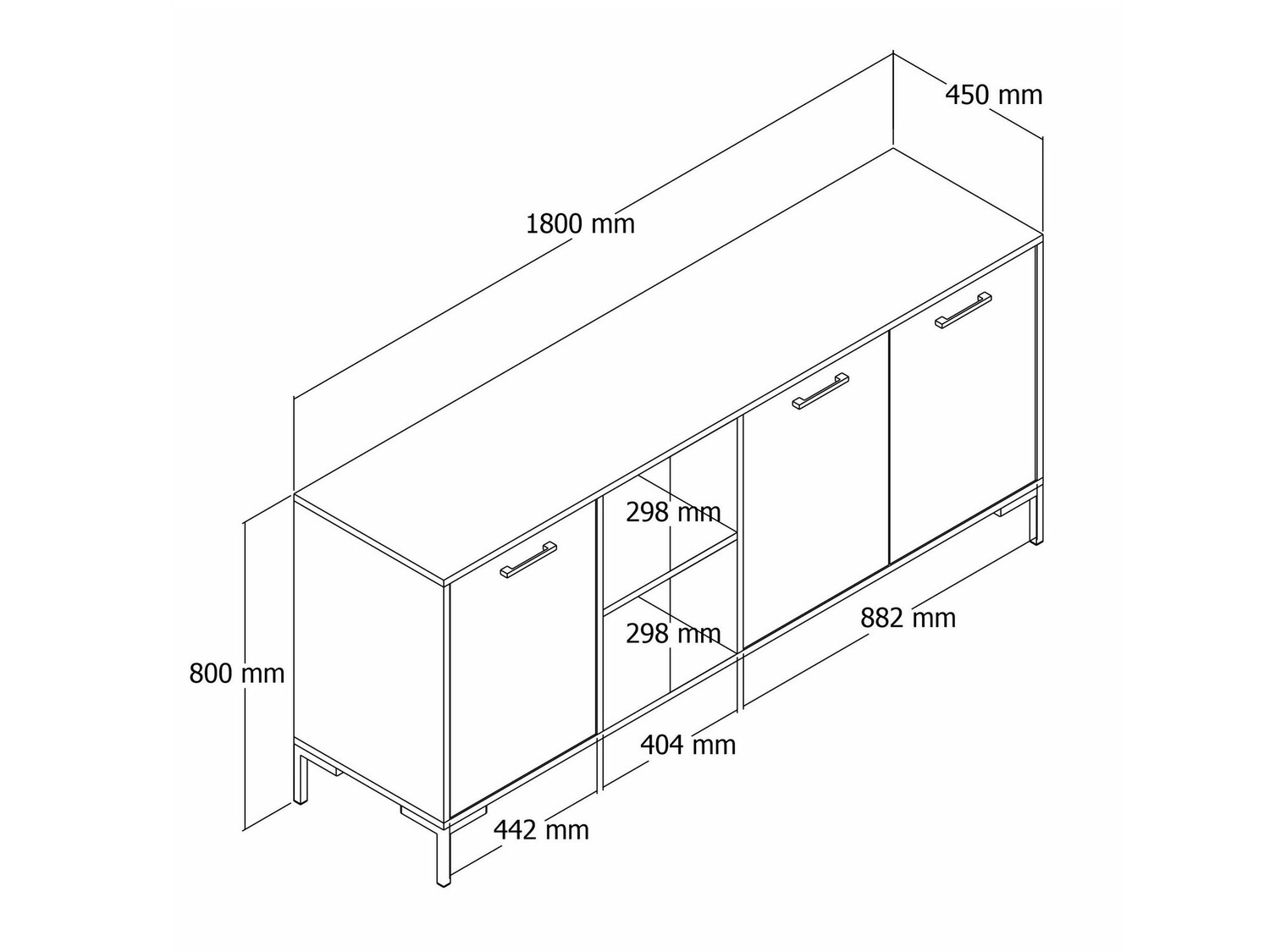 Μπουφέ Nolcava 101 (Άσπρο + Δρυς)