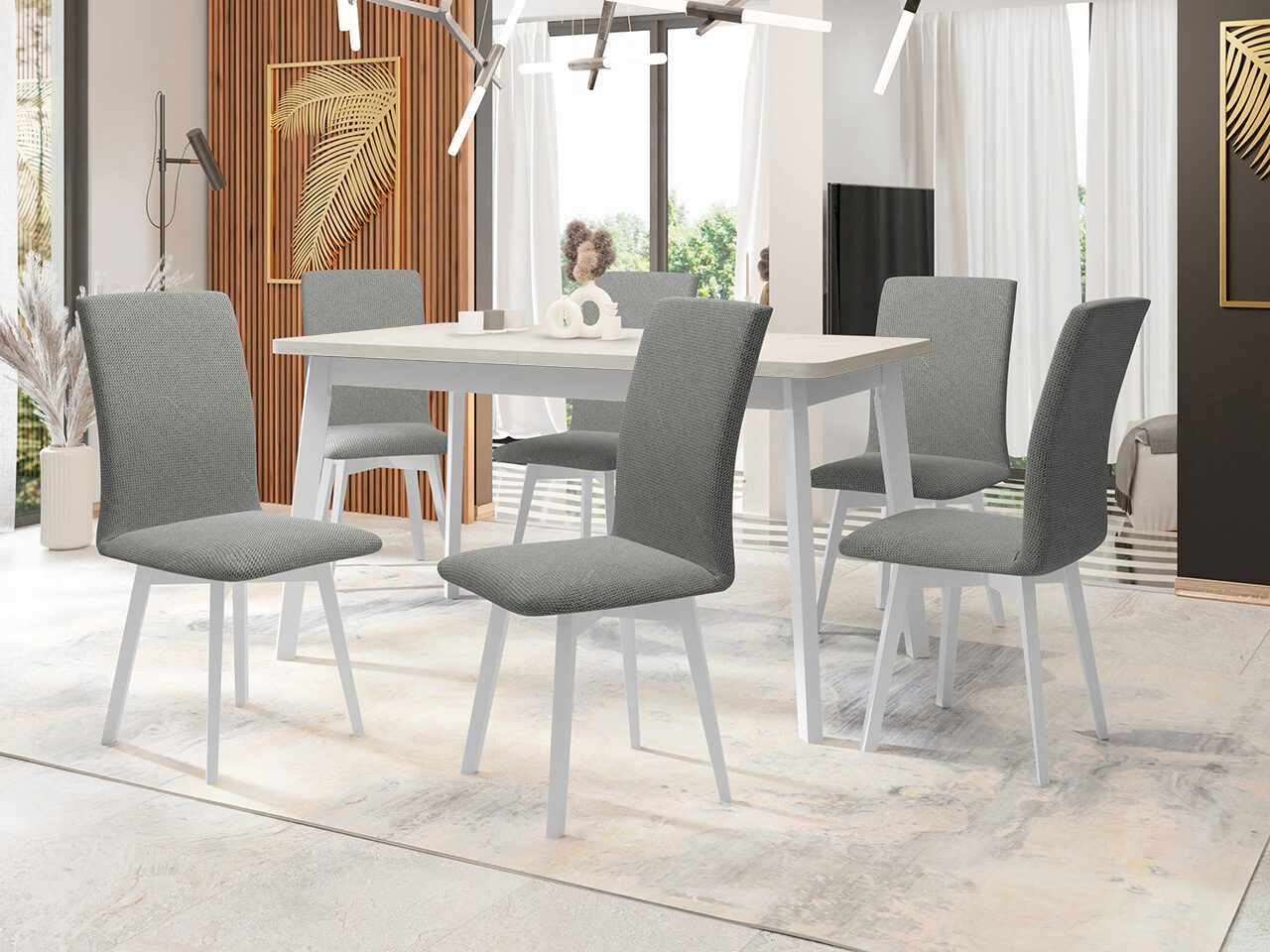 Σετ τραπεζαρίας Victorville 335 (Άσπρο)