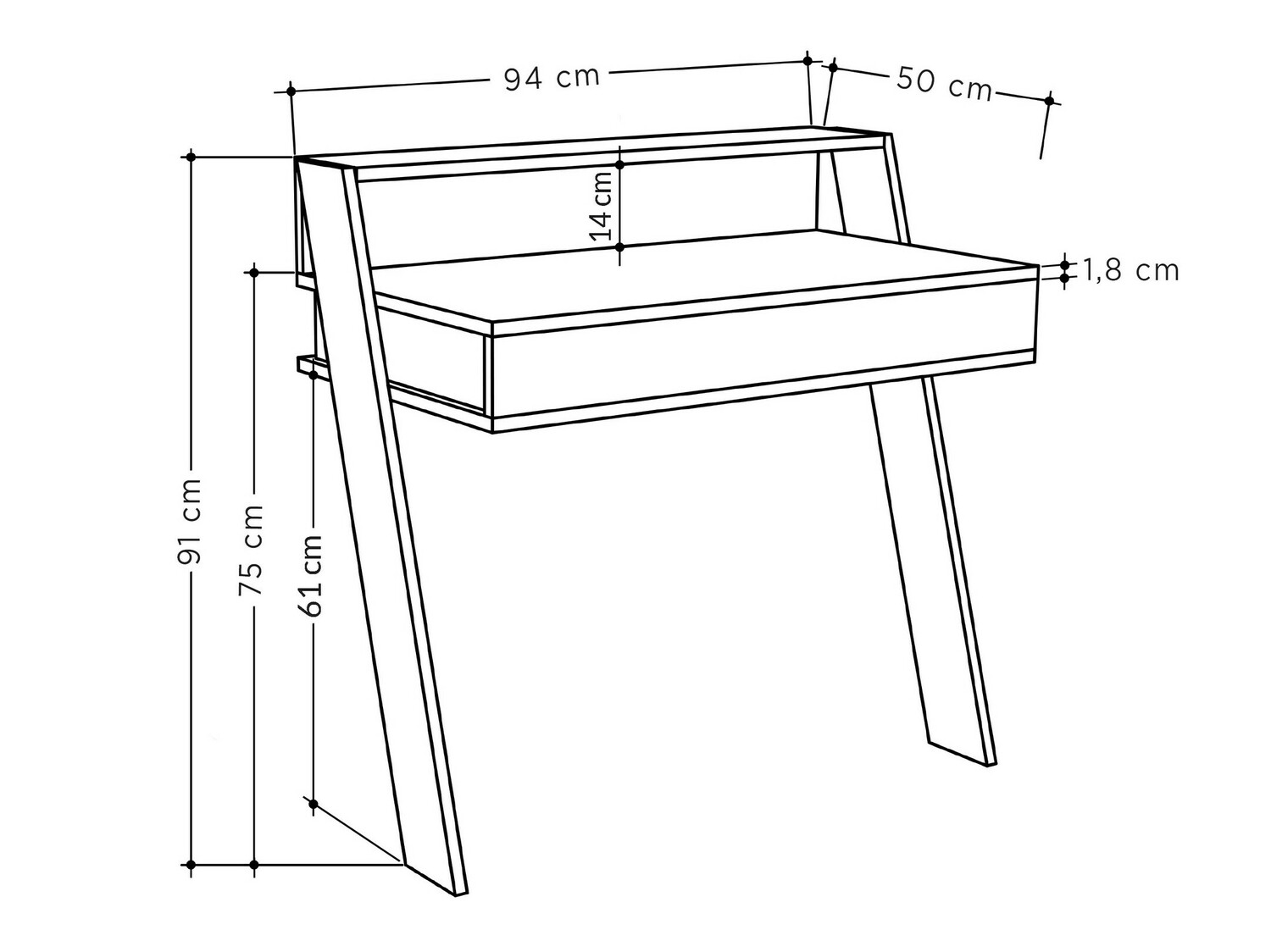 Γραφείο Kailua 692 (Άσπρο)