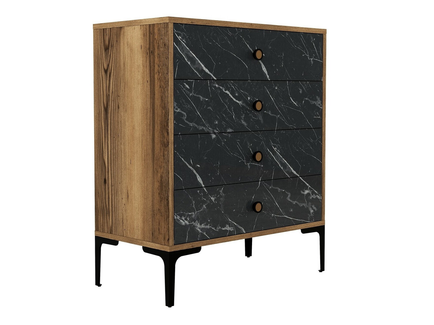 Συρταριέρα Kailua 771 (Καρυδί + Μαύρο)