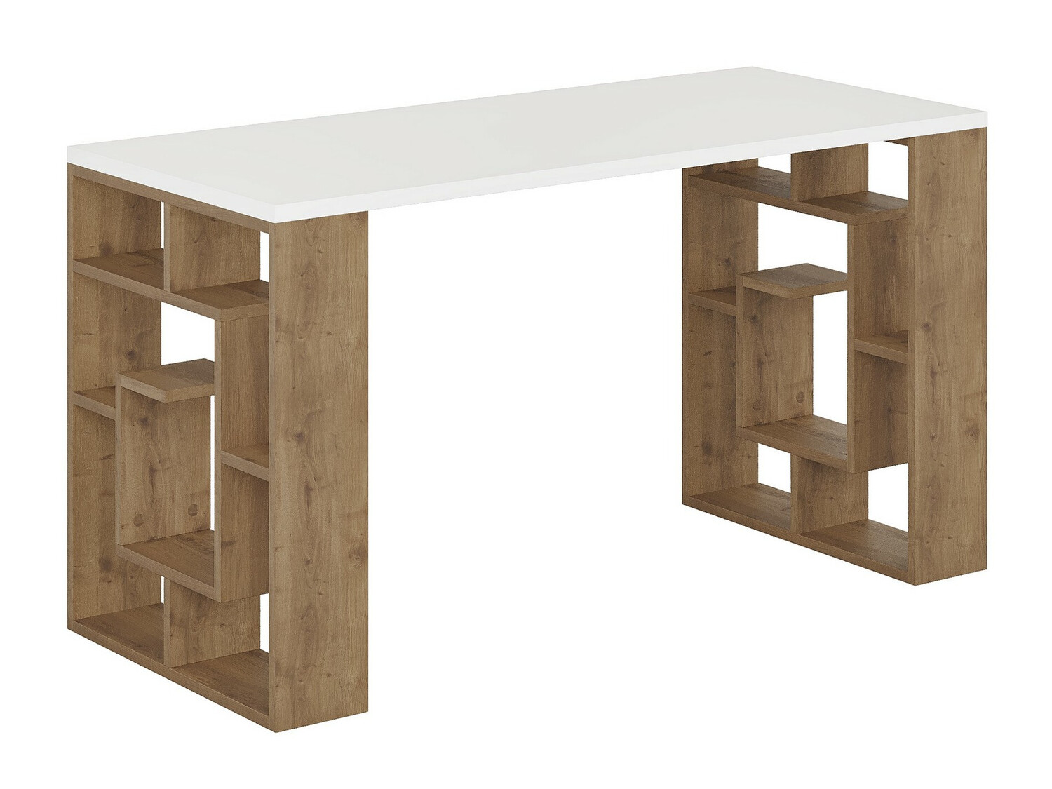 Desk Kailua 813 (White + Dark oak)
