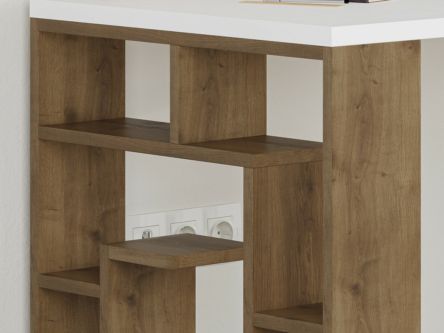 Γραφείο Kailua 813 (Άσπρο + Σκούρα δρυς)