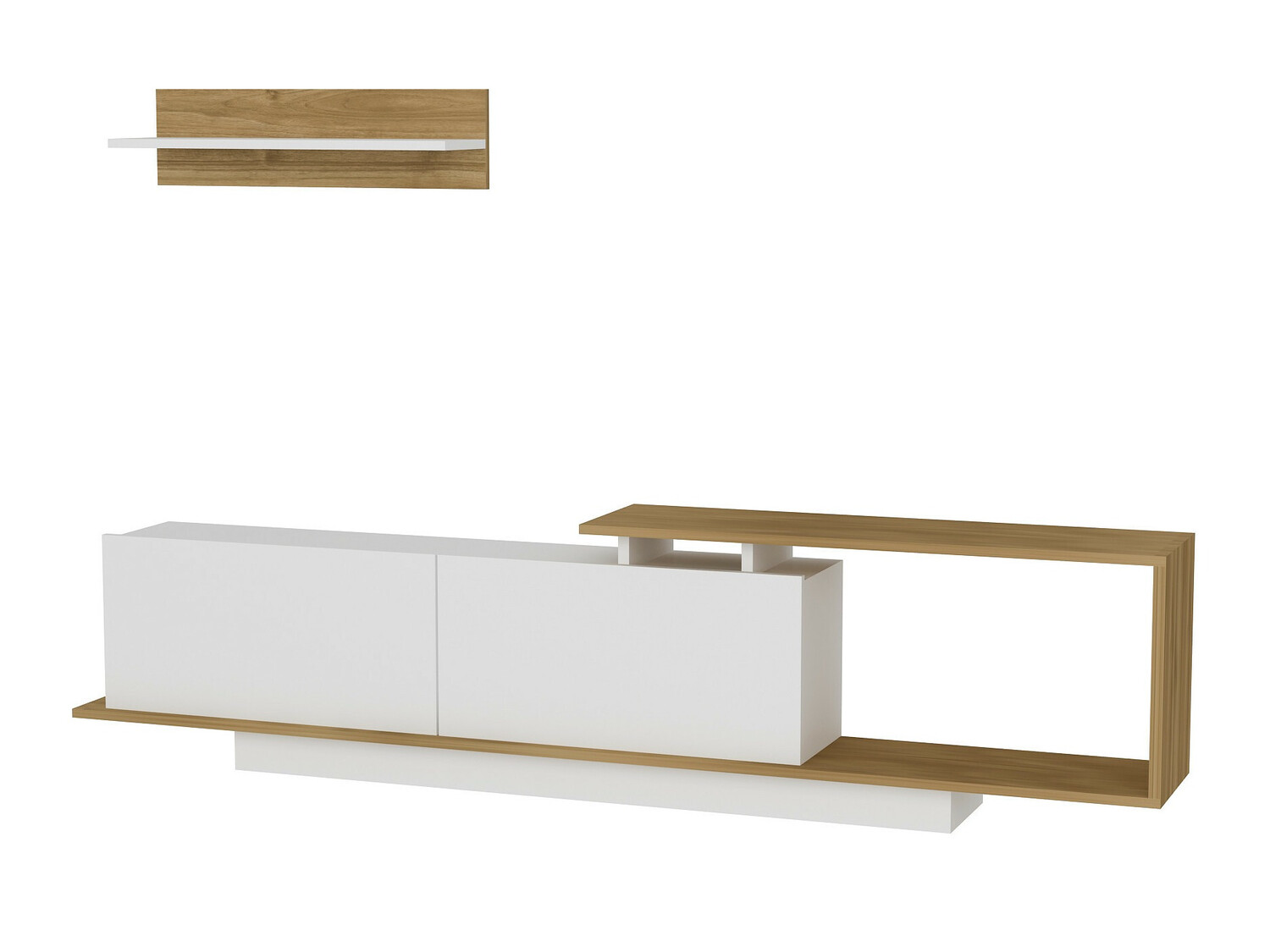 Έπιπλο τηλεόρασης Kailua 849 (Άσπρο + Καρυδί)