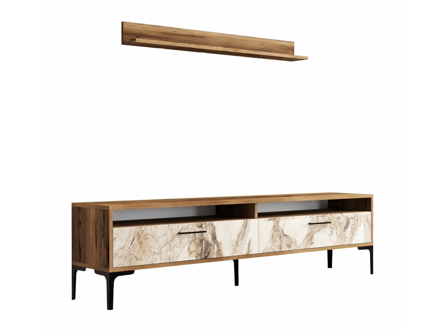 Living room set Kailua 857 (Walnut + White marble)