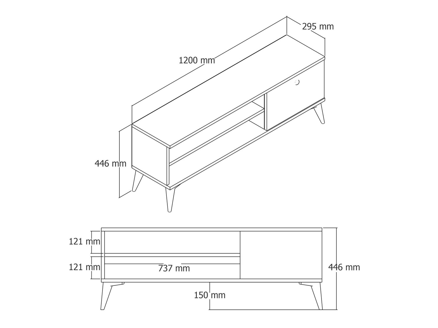 Έπιπλο τηλεόρασης Kailua 968 (Δρυς)
