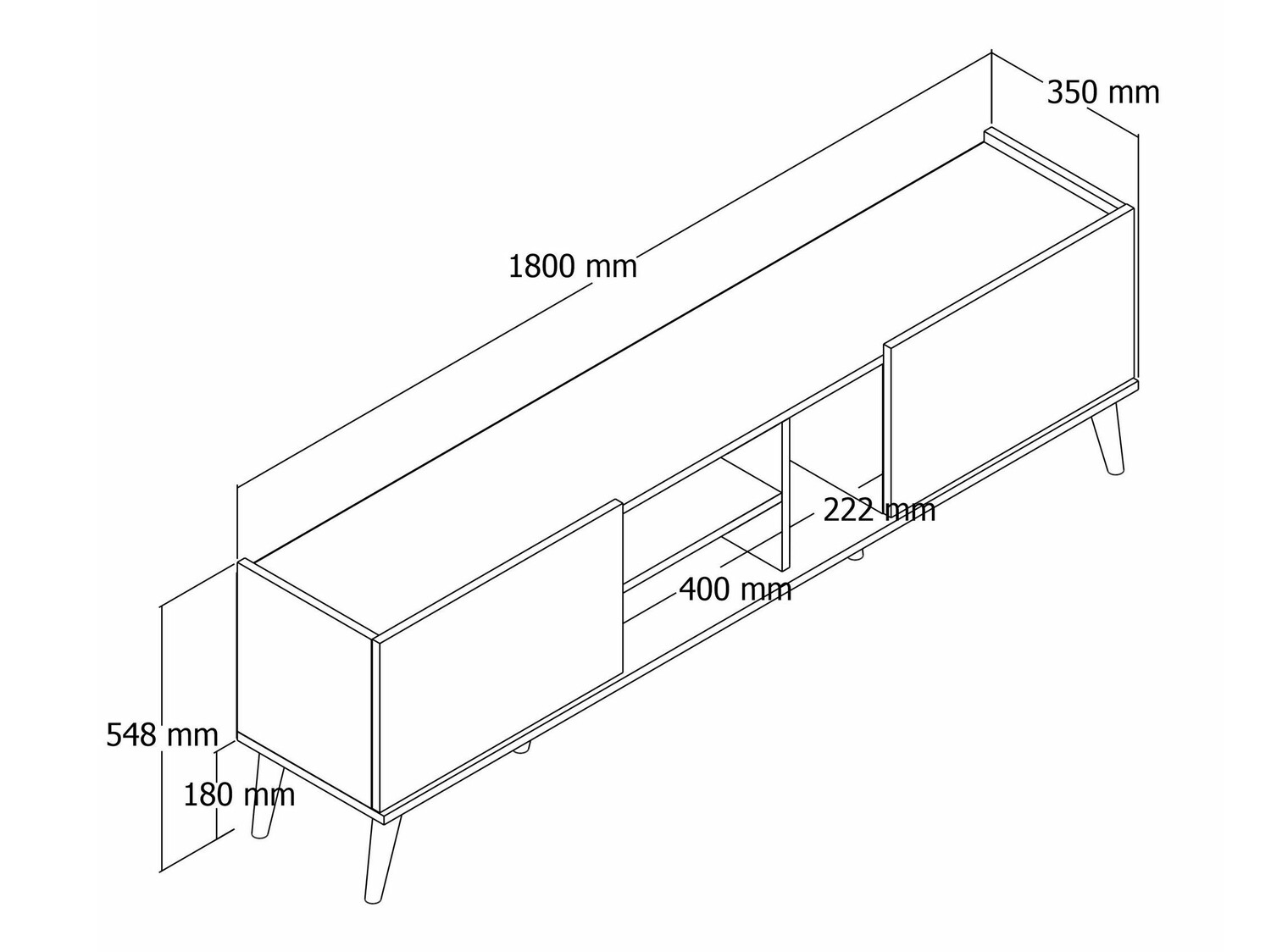 Έπιπλο τηλεόρασης Kailua 972 (Καρυδί)