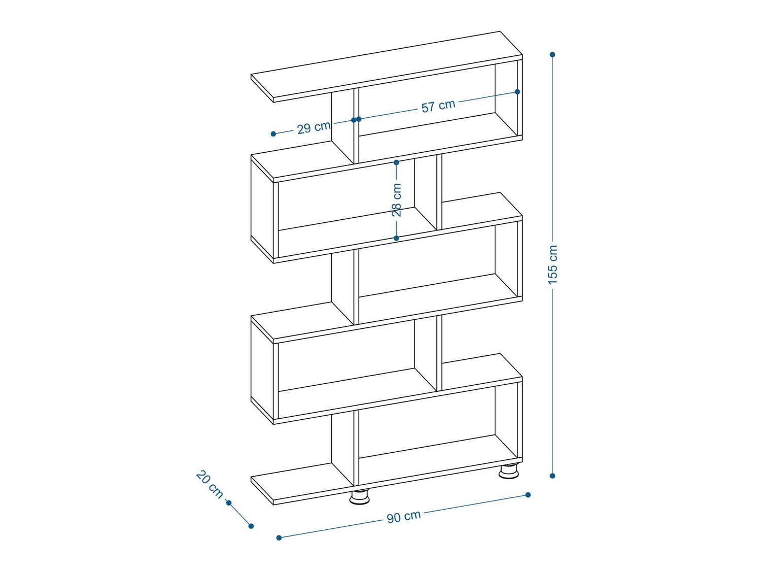 Βιβλιοθήκη Kailua 1042 (Καρυδί)