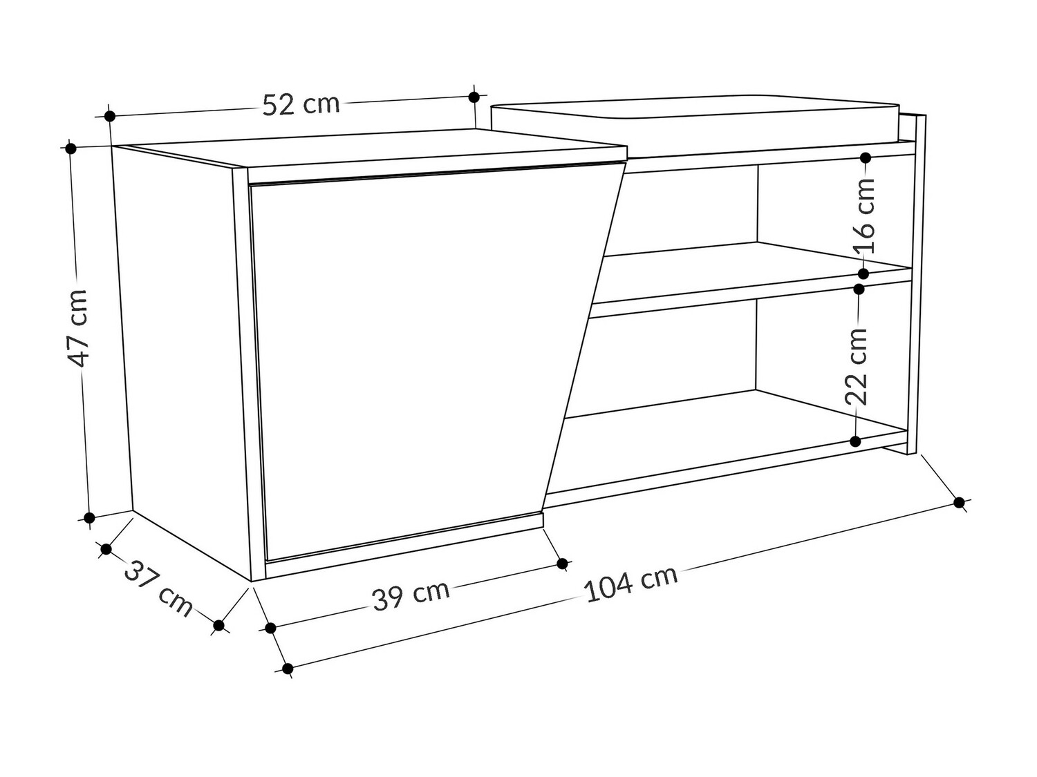 Shoe shelf Kailua 1081 (Oak)