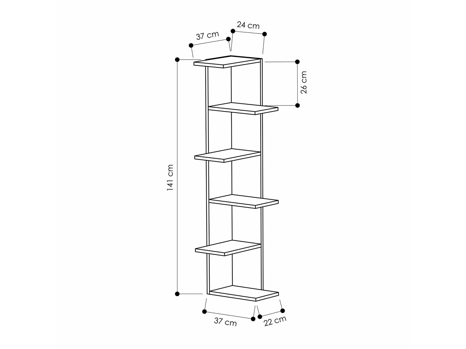 Corner shelf Kailua 1160