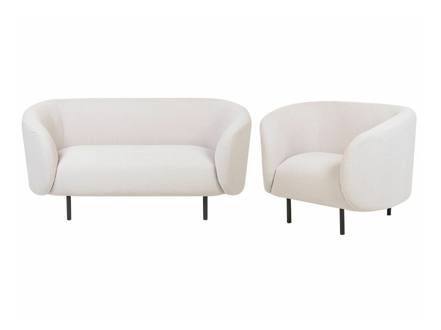 Σετ ταπετσαρισμένων επίπλων Berwyn 124 (Μπεζ + Μαύρο)