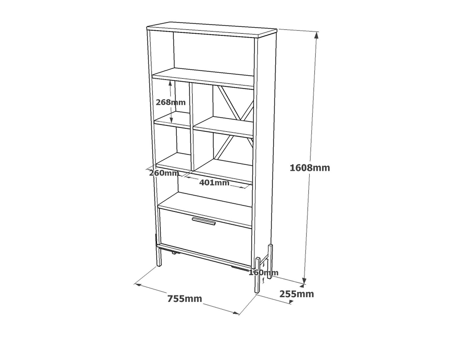 Bookcase Kailua 1213