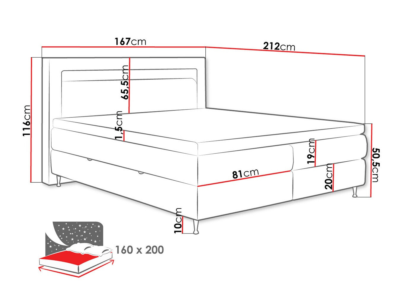 Continental bed ComfiDream Celara (Fresh 01)