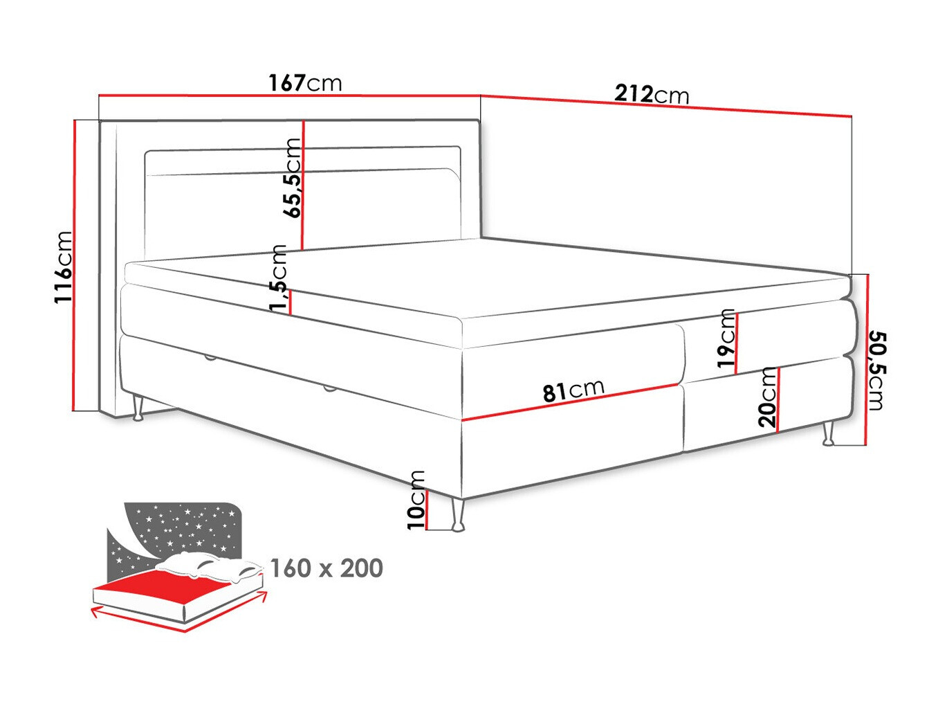 Continental bed ComfiDream Celara (Fresh 11)