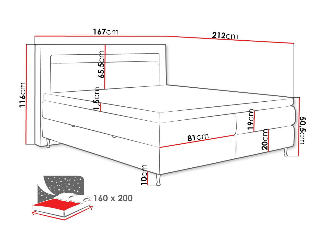 Continental bed ComfiDream Celara (Soft 011)