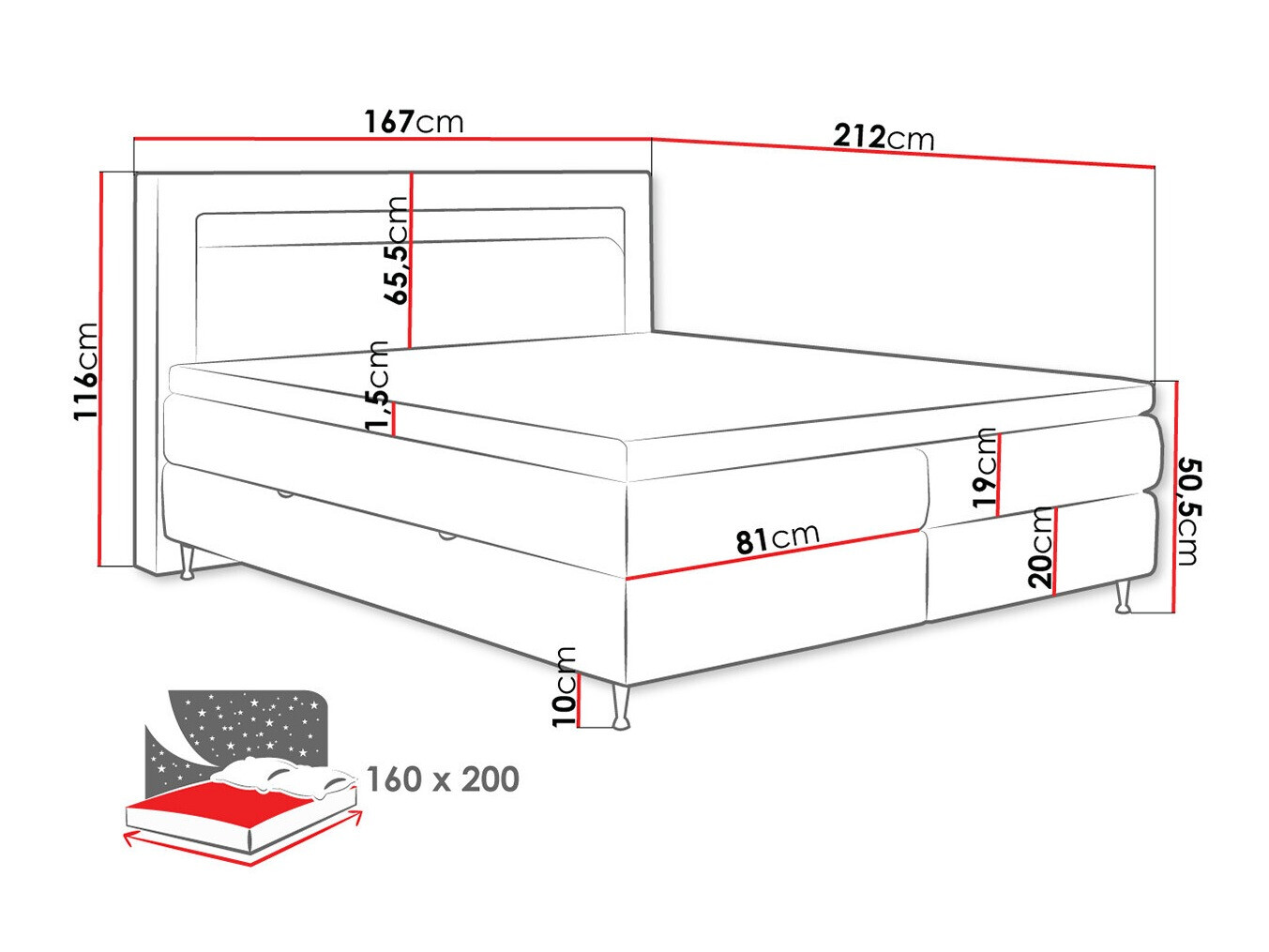 Continental bed ComfiDream Celara (Soft 017)