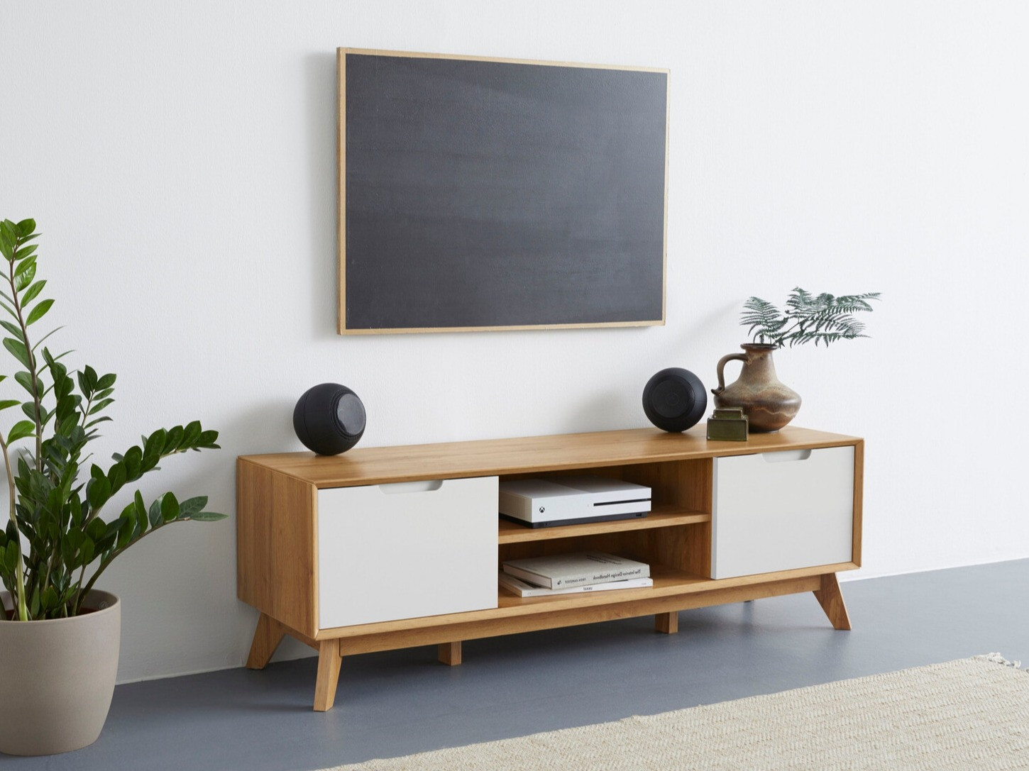 TV stand Dorvou 102 (White + Oak)