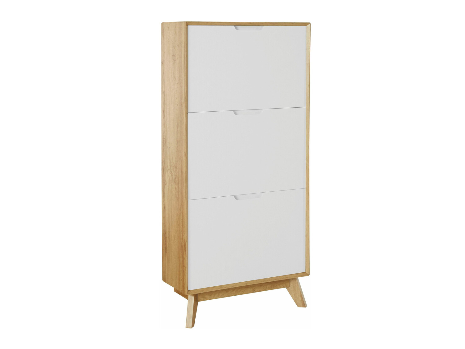 Shoe cabinet Dorvou 104 (White + Oak)