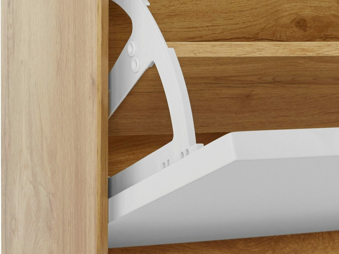 Shoe cabinet Dorvou 104 (White + Oak)