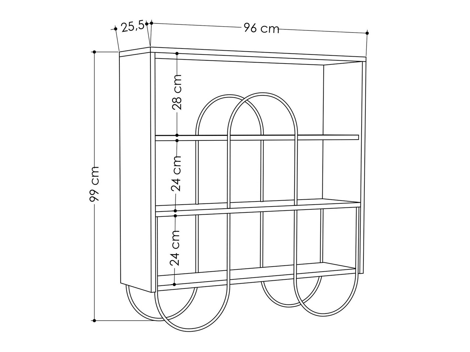 Bookcase Kailua 1387 (White)