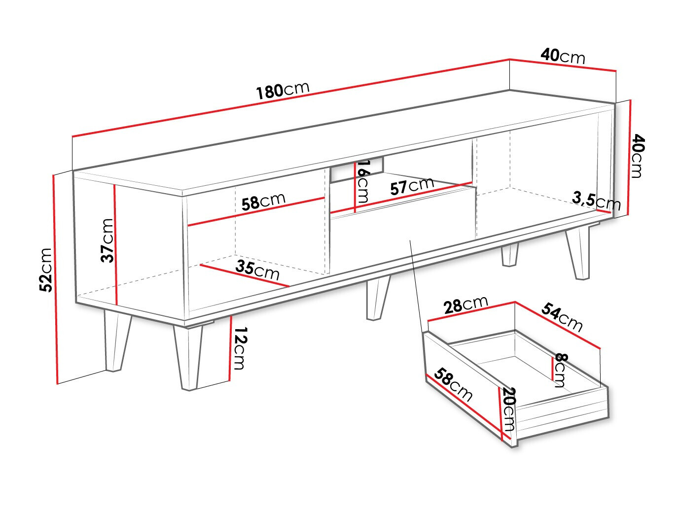 Έπιπλο τηλεόρασης Comfivo Romtori I