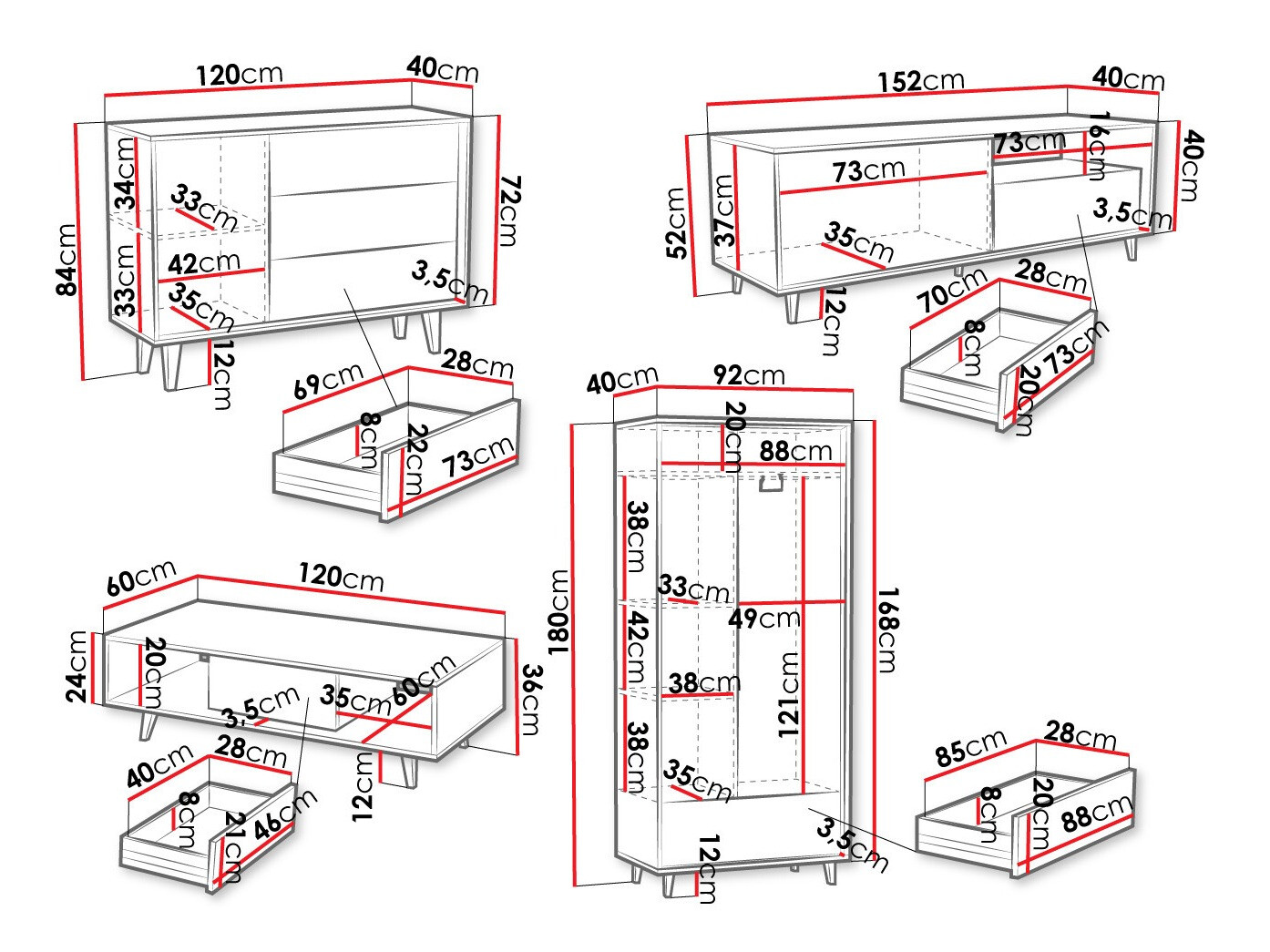 Σετ επίπλων σαλονιού Comfivo Romtori I