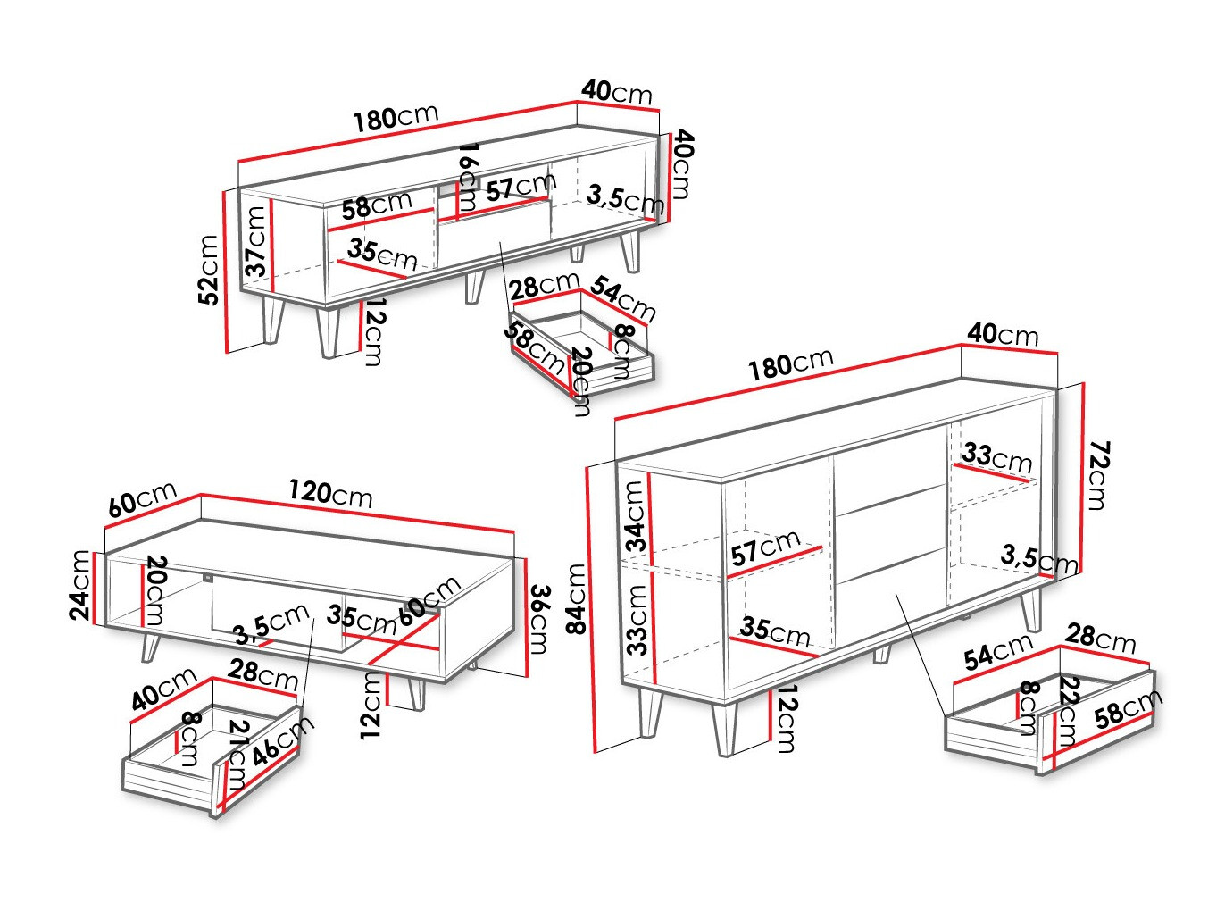 Σετ επίπλων σαλονιού Comfivo Romtori