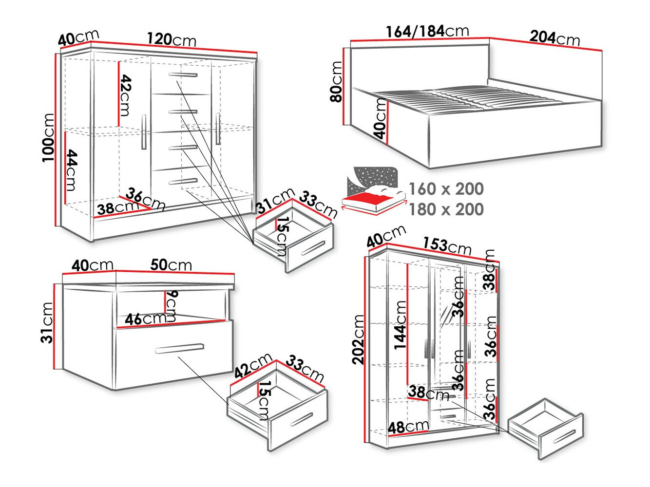 Σετ υπνοδωματίου Comfivo Pastor