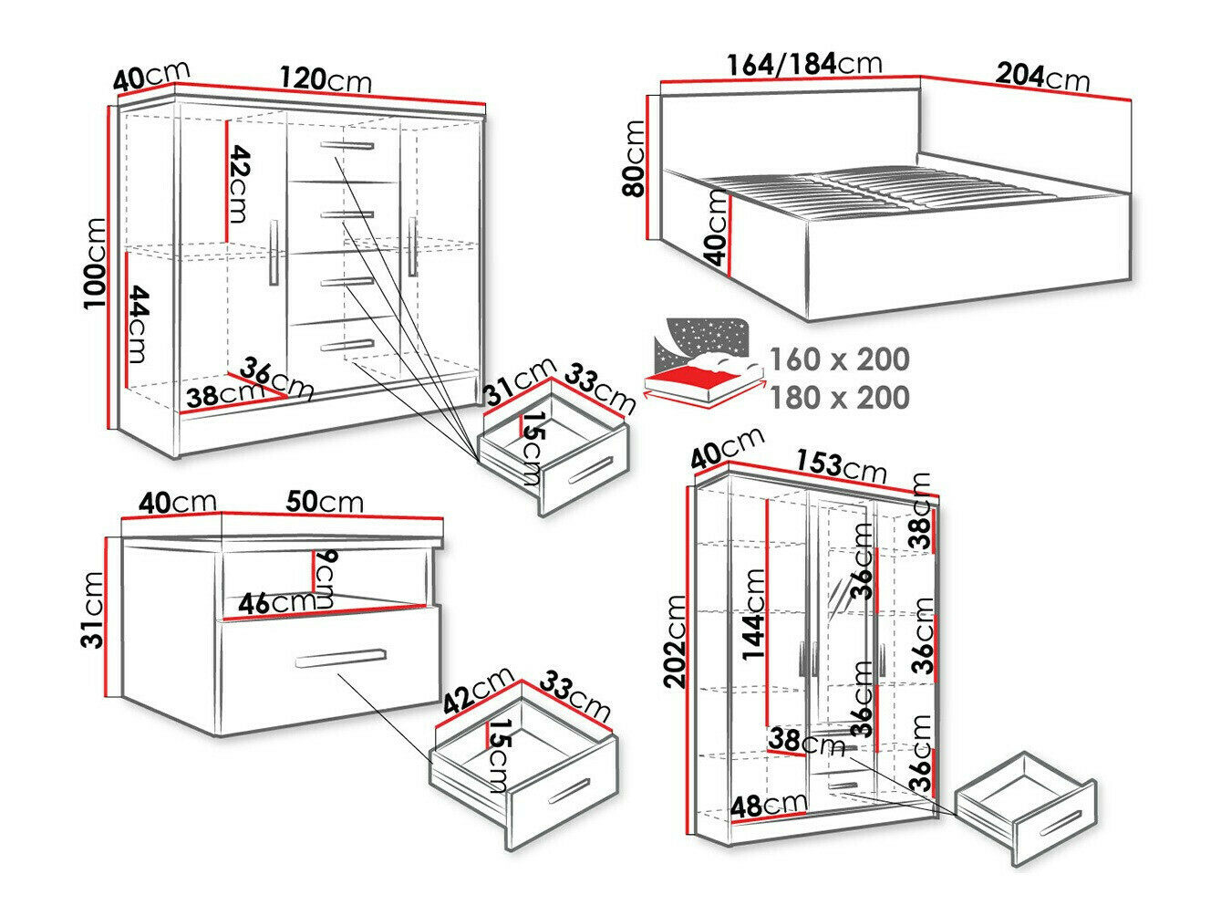 Σετ υπνοδωματίου Comfivo Romtea 104