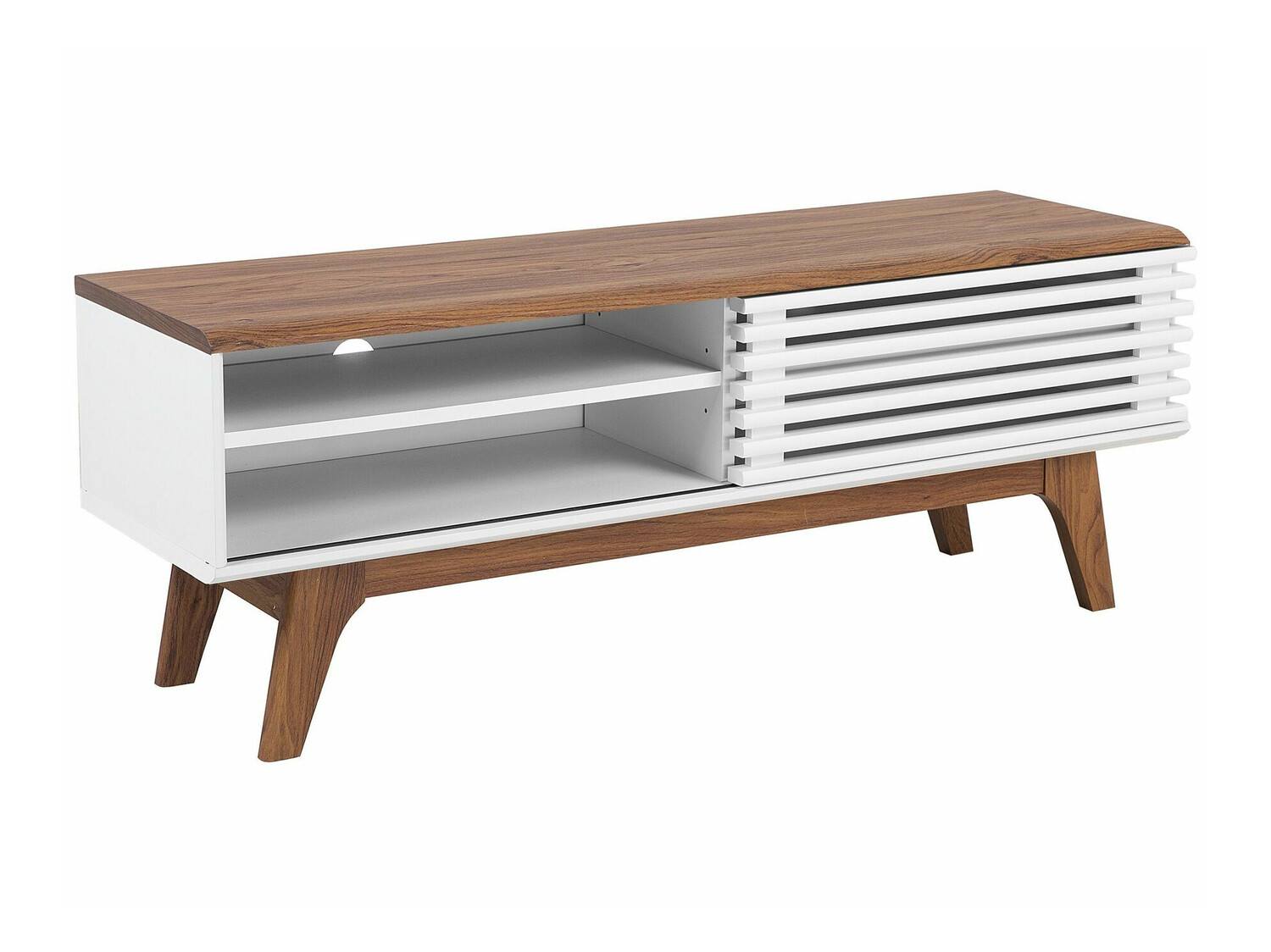 Έπιπλο τηλεόρασης Berwyn 210 (Άσπρο + Σκούρο ξύλο)