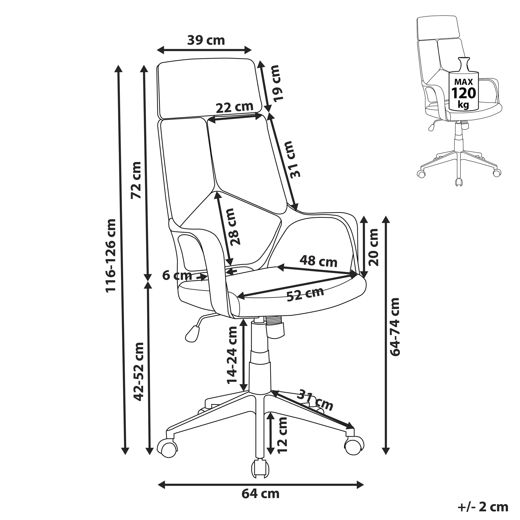 Office chair Berwyn 208 (Light grey)