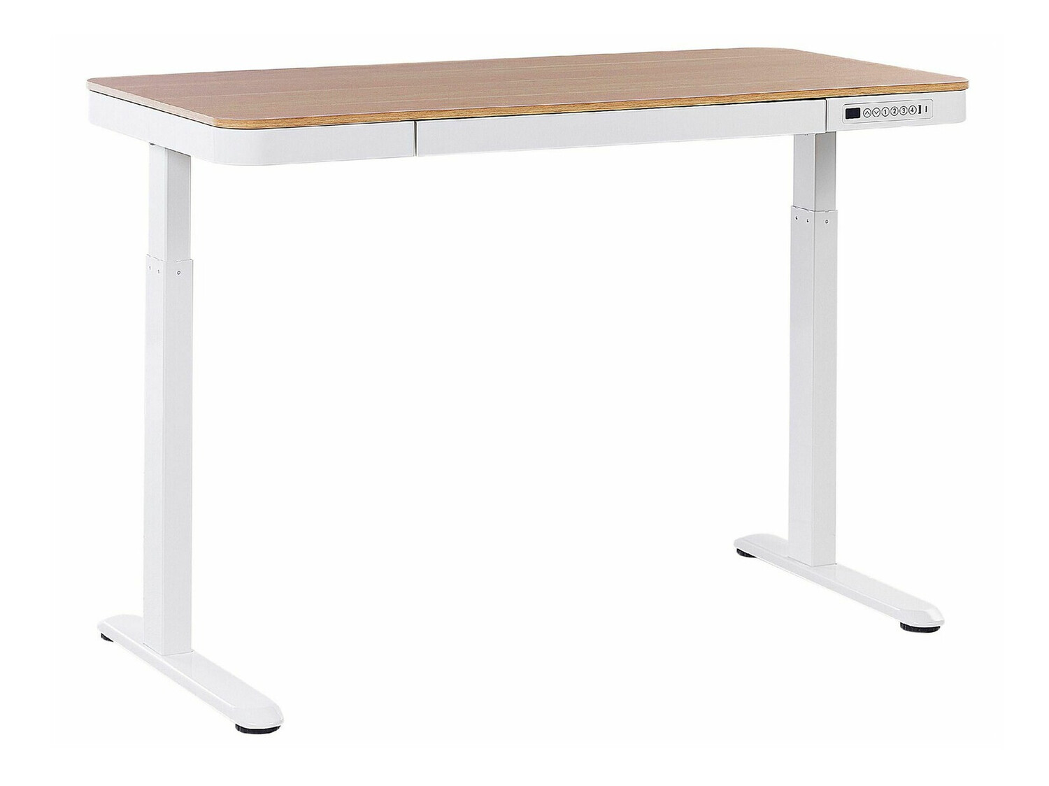 Γραφείο με ρυθμιζόμενο ύψος Berwyn 224 (Άσπρο + Ανοιχτό χρώμα ξύλου)