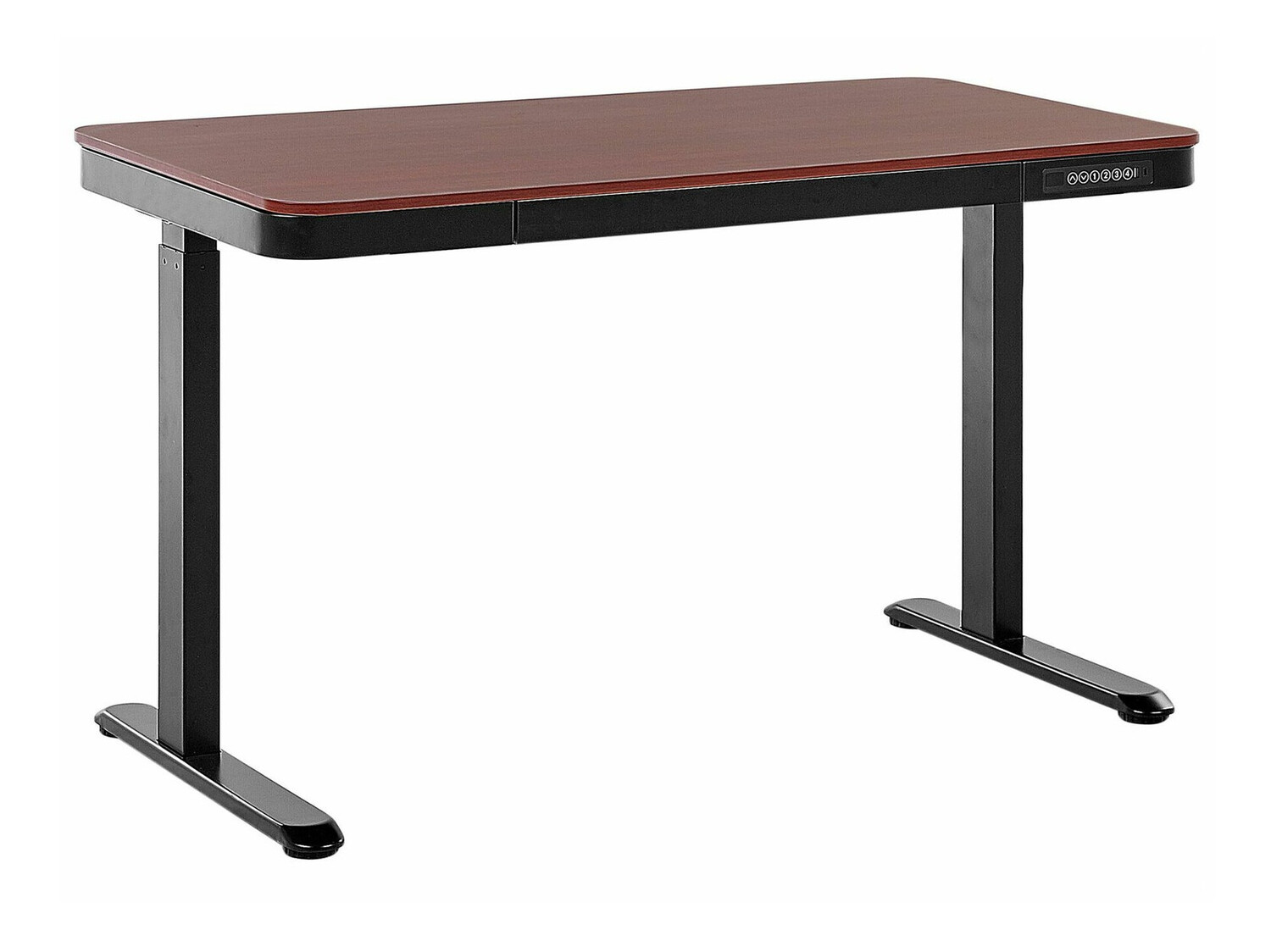 Γραφείο με ρυθμιζόμενο ύψος Berwyn 224 (Μαύρο + Σκούρο ξύλο)