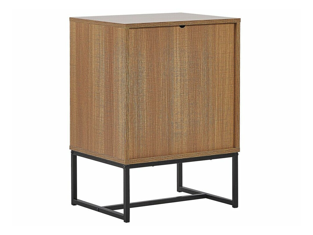 Bedside table Fiotivu 104 (White + Black + Light wood)