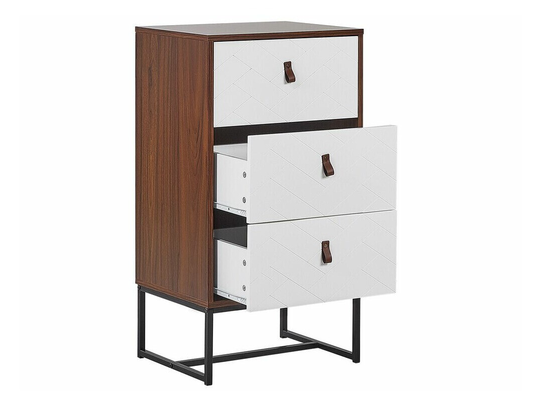 Chest of drawers Fiotivu 103 (White + Black + Dark wood)