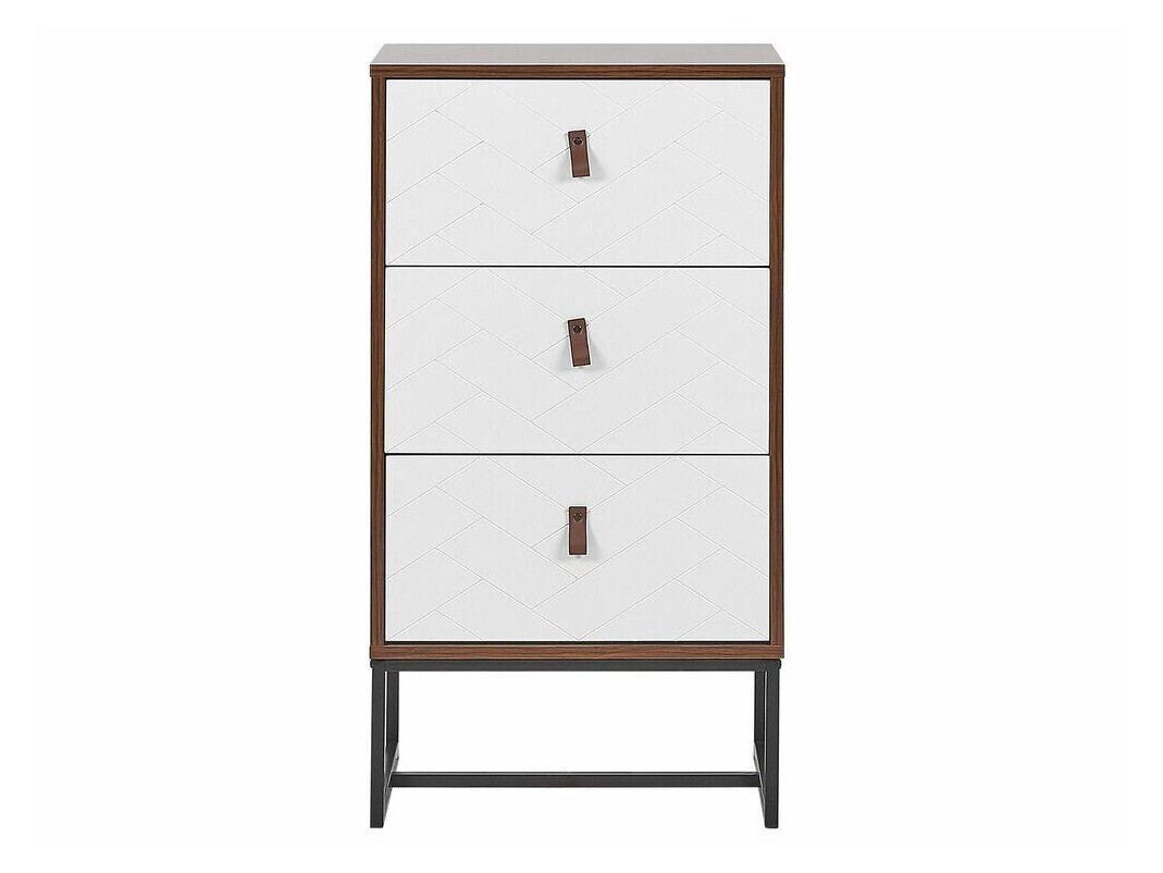 Chest of drawers Fiotivu 103 (White + Black + Dark wood)