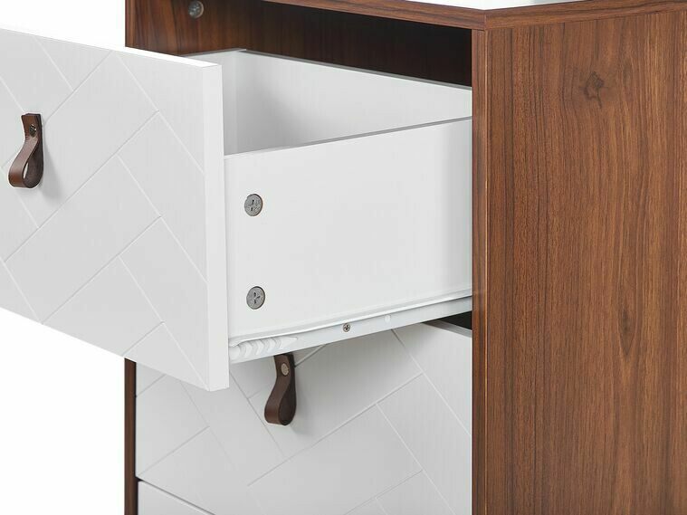 Chest of drawers Fiotivu 103 (White + Black + Dark wood)