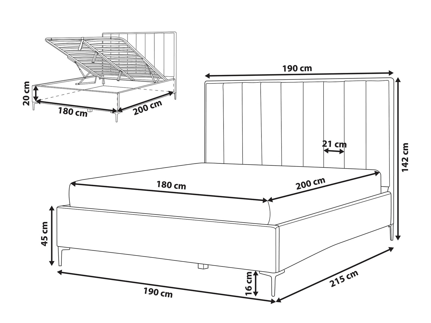 Bed Berwyn 310 (Grey)